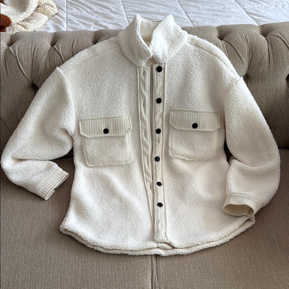 Oversized Sherpa Shirt Jacket